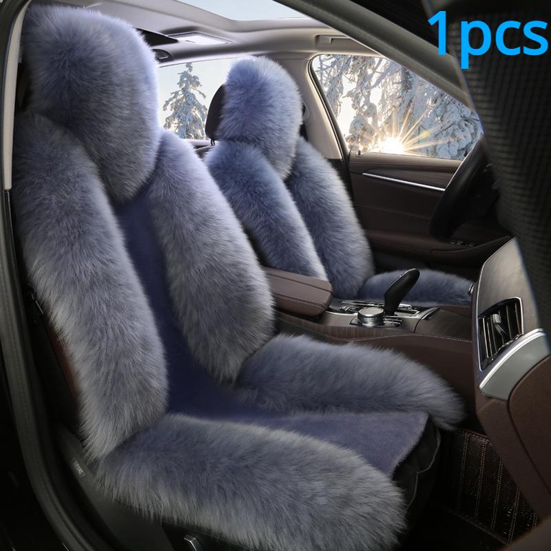 1PC Sheepskin Fur Car Cover Universal Wool Car Cushion Front Car Seat Cover Car Accessories Car Car-styling Car Interior Christmas Gift