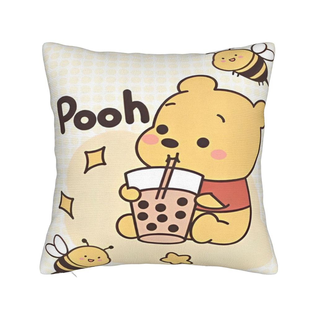 Winnie The Pooh Square Pillowcases Polyester Bed Car Cute Honey And Bee Cushion Case Cool Decor Throw Pillow Case 45*45