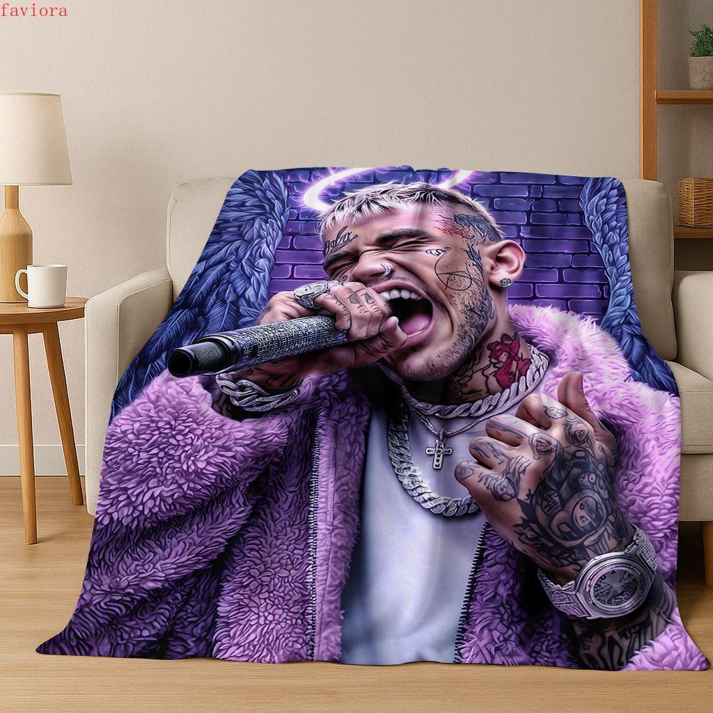 Manta de Franela con 26 Estilos de Artistas de Rap Dibujos Animados Tupac Snoop Dogg Hip Hop, Manta Acogedora Suave para Hogar Dormitorio Cama Cubierta de Sofá