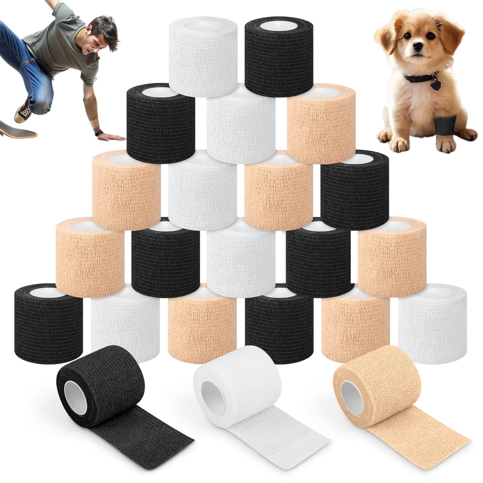 

24 рулона эластичного самоклеящегося бинта, дышащая гибкая ткань, нетканый когезивный бинт, растяжения лодыжки, отек