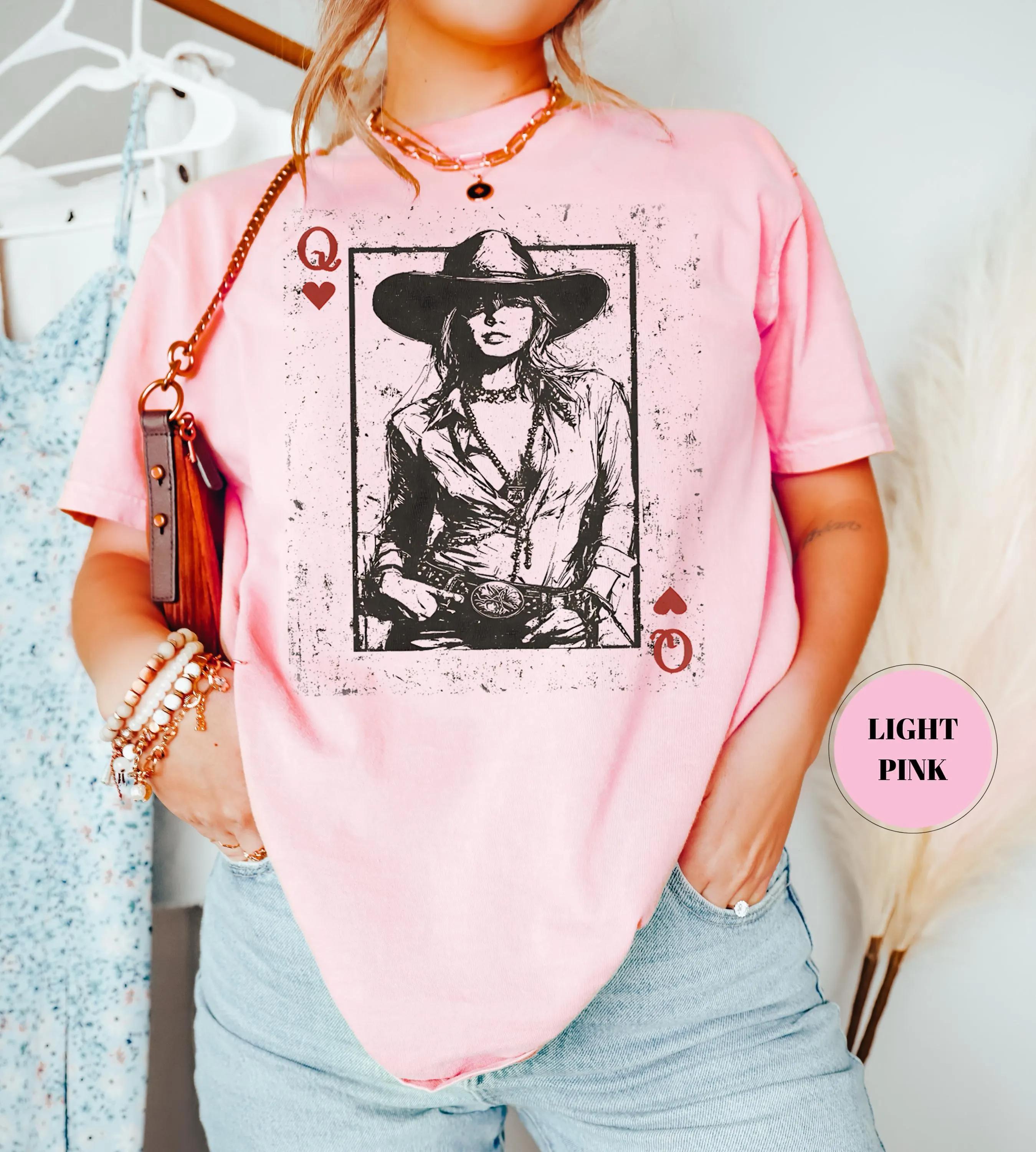 

Plus Size Womens Cowgirl Queen Print TShirt Pure Cotton Breathable Stylish Versatile Street Style Streetwear Oversized 4XL
