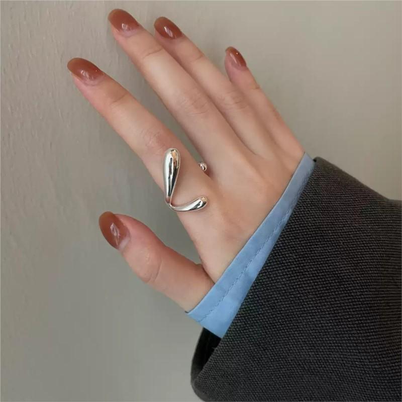 PANJBJ 925 Sterling Silver Irregular Ring For Women Minimalist Punk Hip Hop Personality Versatile Cool Open Jewelry Dropshipping