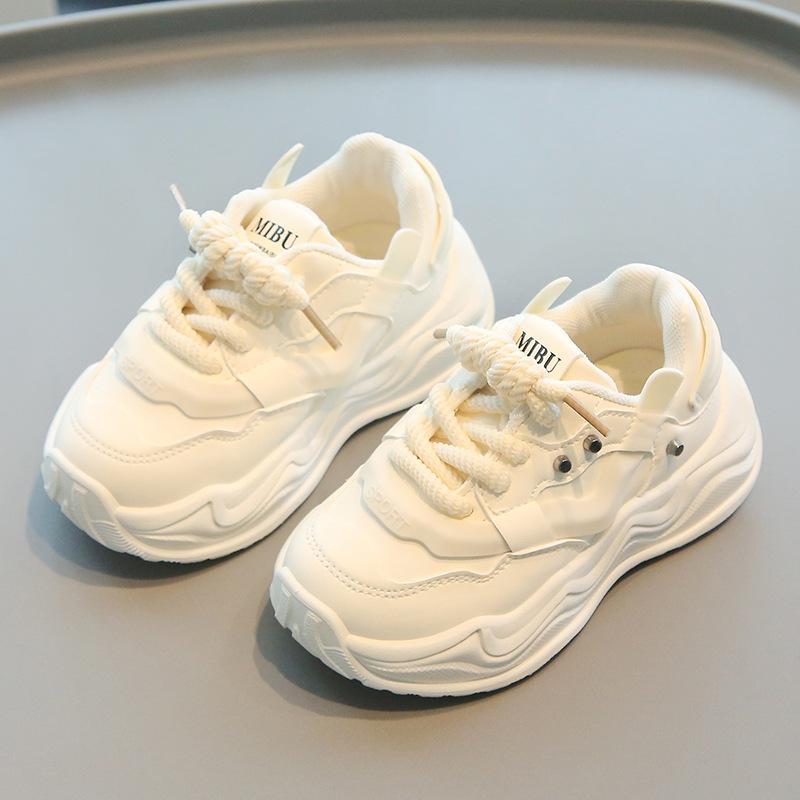 Kinder Sportschuhe 2025 Frühling und Herbst neue Jungen Papa Schuhe leichte Mädchen kleine weiße Schuhe weichsohlige Baby Freizeitschuhe