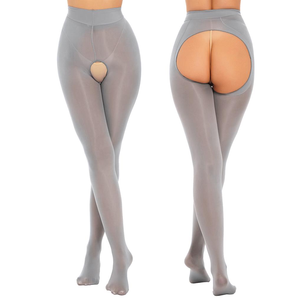 Women's Mesh See Through Hollow Out Pantyhose Tight Legging Pants Mid Waist Stocking Lingerie