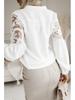 New Autumn/Winter Women's Solid Lace Spliced Blouse