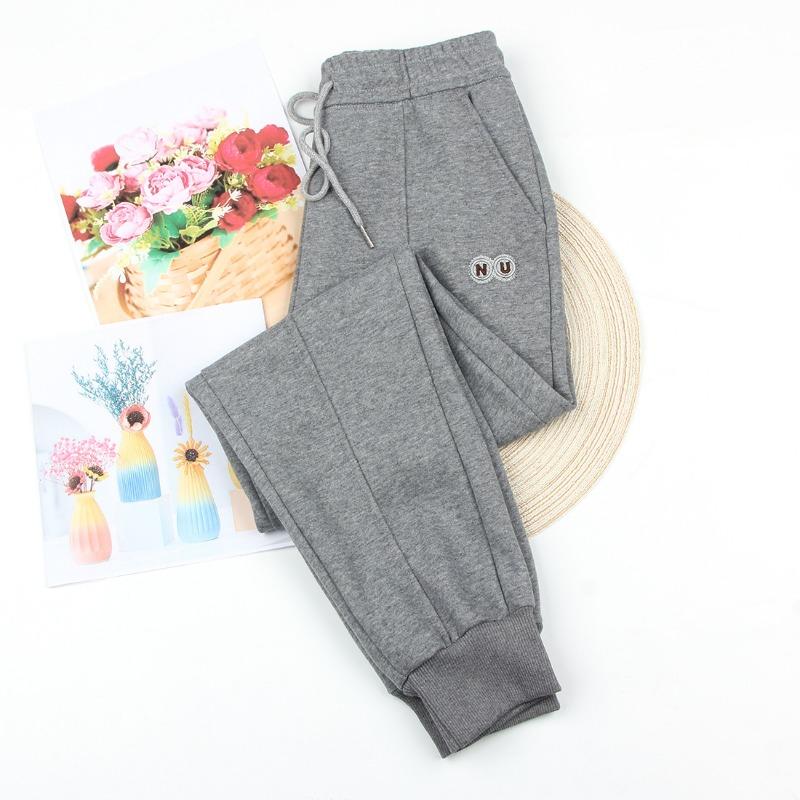 

Серые спортивные штаны большого размера женские брюки прямые бананы брюки-серпы брюки для девочек повседневные универсальные леггинсы L (110-65kg