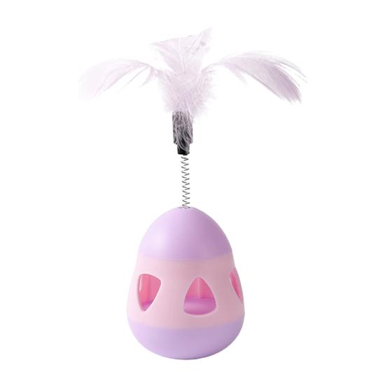 Katzenspielzeug, natürliche Zutaten, zufälliges Schütteln, 360 Grad rund, Würgen, glatt und vorbeugend, umweltfreundlich, Slow Food, PP-Material, Feder