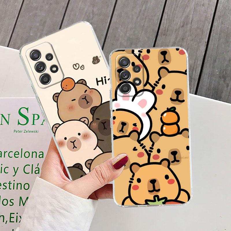 Capybara Cute Clear Soft Phone Case For Samsung Galaxy A56 A57 A37 A55 A54 A36 A35 A26 A25 A16 A17 A07 A52 A34 A73 A53 A21 Cover