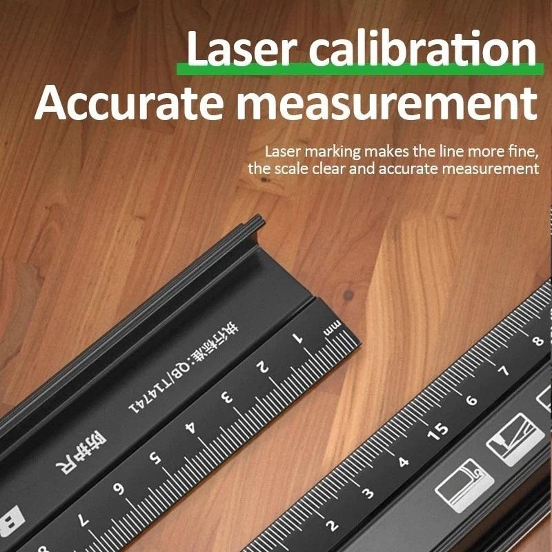 High Precision Aluminum Ruler Non-Slip Multi-Functional 20/30/45cm Metal Tool for Engraving Cutting Marking Measuring