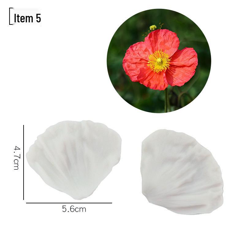Blütenblatt Silikon Fondant Form Set - Lebensmittelqualität für Baum- und Blumenprägung.