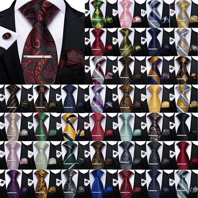 Set de agrafe pentru cravată mov Slik pentru bărbați, butoni cu papuci jacquard cu dungi Nunta