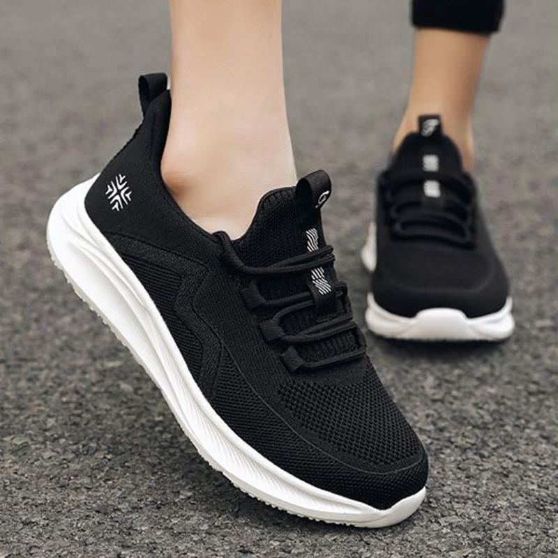 Spring Walking Shoes Female Ultra-light Soft Bottom Non-slip Comfortable Middle-aged Casual Fly Weaving Sports Women's Shoes