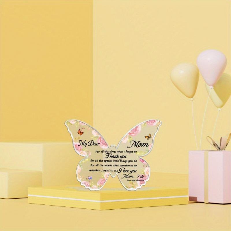 Mom’s Unique Gift: Butterfly Acrylic Souvenir (Daughter/Son). For Birthday/Christmas/Thanksgiving/Mother’s Day.