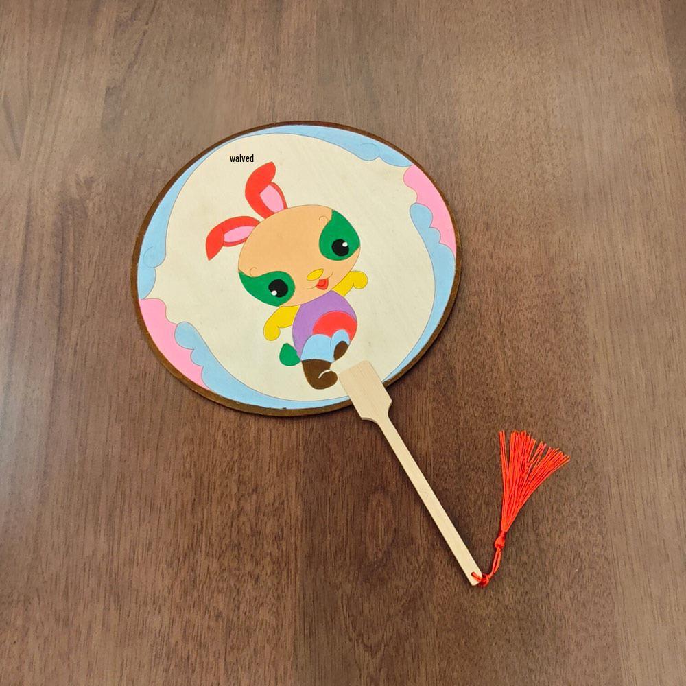 Handmade Zodiac Round Fan DIY Kit - Art Class Wooden Craft for Kids