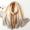 Autumn And Winter Cotton And Linen Scarf Gold-Stamped Circular Mud Dot Gradient Silk Scarf Warm Shawl Ladies