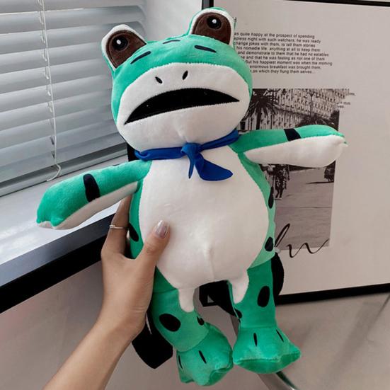 Lonely Frog Plush Backpack Cute Stuffed Animal Shoulder Bag with Adjustable Straps Valentine's Day Gift for Friends