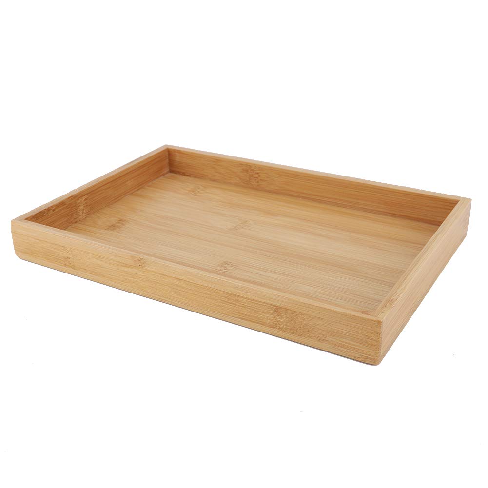 Wooden Tea Serving Tray, Rectangular Japanese-Style Serving Wooden Tray Food Storage Plate Serving Platter Rattan Basket Tray Table Tray for