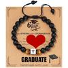 European and American Graduation Gift Bracelet with Card Cross Bracelet Natural Tiger's Eye Graduation Season Woven Bracelet Jewelry