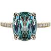 Luxury New Copper Inlaid Zircon Ring, European and American Environmentally Friendly Material Gold-plated Inlaid Green Crystal Gemstone Jewelry Women