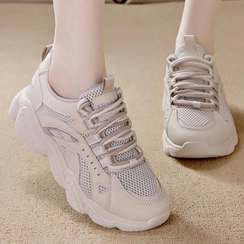 Casual Aesthetic Lace Up Running Shoes for Women Korean Original 39 New In Light High Quality Offers 2025 Woman Footwear On Sale