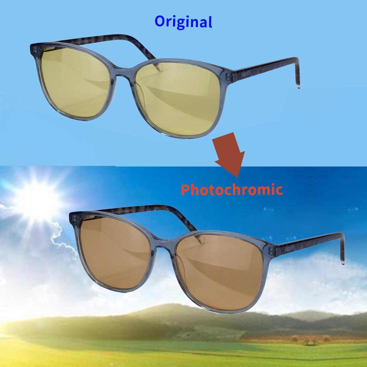 

Photochromic Sunglasses Woman Night Driving Glasses Acetate Sunglasses Anti Blue Light Computer Glasses 134mm