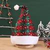 Red & Black Plaid Snowflake Santa Hat with Large Pom-Pom - New Christmas Decorations Set