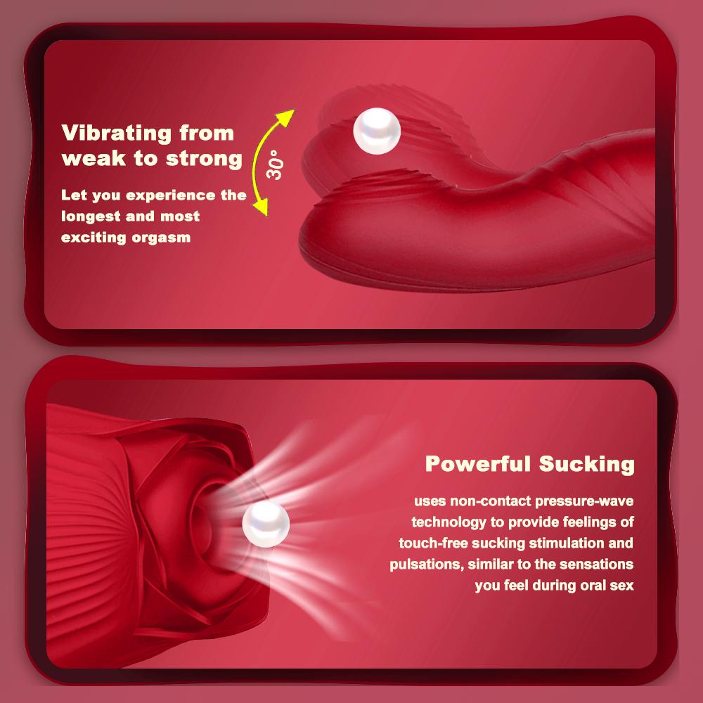 Sucking Vibrator Women's Vaginal Stroking Stimulator G-spot Vibrator Rose Masturbation Device Massage Adult Sex Toys