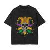 New Mardi Gras Collection European & American Washed Vintage Short-Sleeve T-Shirt American High-Street Top - TT8782