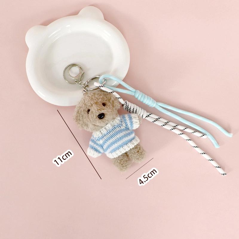 

Trendy Plush Sweater Dog Braided Rope Keychain Bag Charms Pendant Decorations Multipurpose Rope Fashion Bag Keyring A4