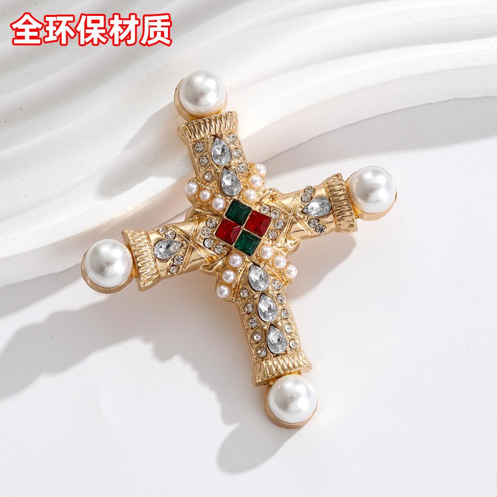 

Новый дизайн крест брошь ретро дворцовый барокко костюм пальто корсаж булавка украшение