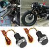 DC12V Motorrad LED Blinker Lampe Griff Bar End Stecker Lenker Licht Weiß Gelb