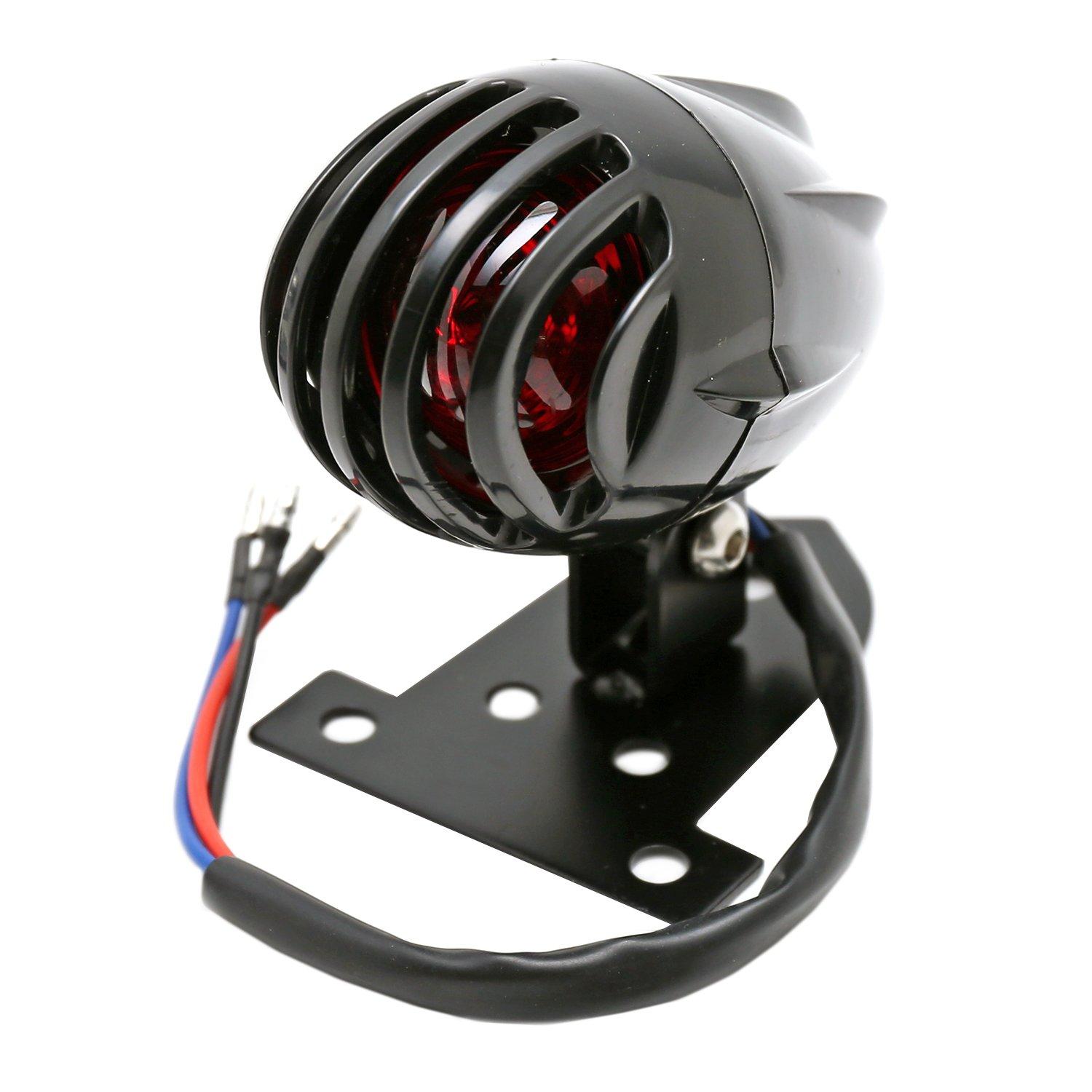

nakira Motorcycle Taillight, Bullet-Shaped, for Magna Shadow SR, TW200, CRF250M, FTR, nkr1002, Black