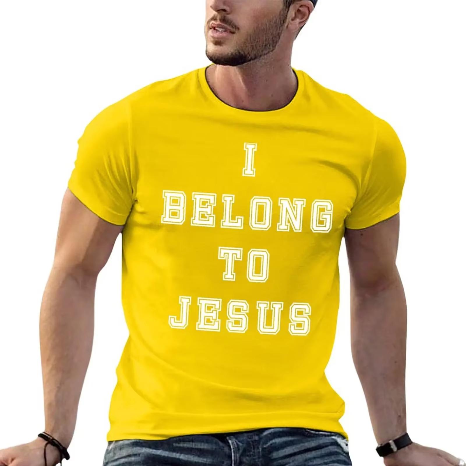 

Men T Shirt New Kaka I Belong To Jesus Letter Top Boys Tee Clothing Oversized Streetwear Loose Casual Short Sleeve Trendy Unisex 4XL