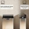 Dual Kitchen Bin with Soft-Close Butterfly Lid, 2 X 28L Stainless Steel Pedal Bin with Removable Inner Buckets
