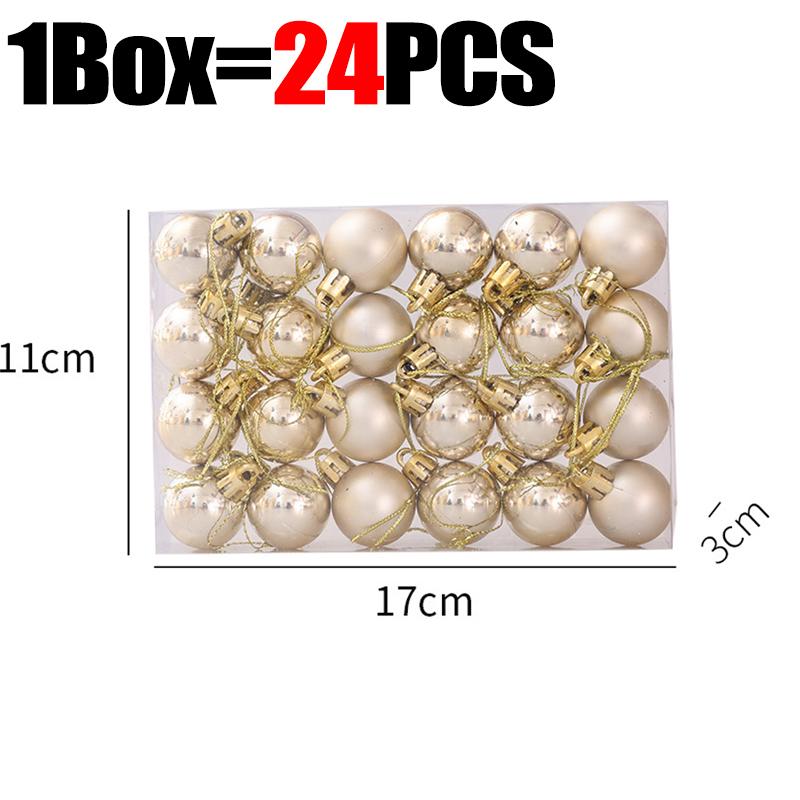 3cm Christmas Balls Gifts Xmas Tree Decorations Gift Hanging Pendants Bauble Party Wedding Plastic Ornament Balls Kids Toys