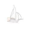 Spilla di alta qualità in perla naturale di fritillaria, navigazione serena, lusso leggero, nicchia, con incastonatura di pietre, spilla per vela, accessori anti-luce, donna