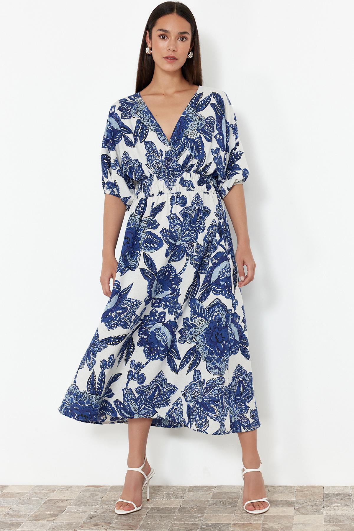

Women s Fashion New Dress Blue Floral XS синій