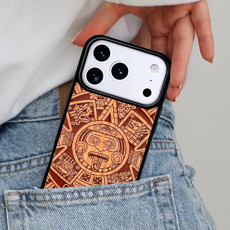 Mayan Calendar Pattern Phone Case for iPhone 17ProMax 12 13 14 15 16e 17 Pro Max Plus Air Cover