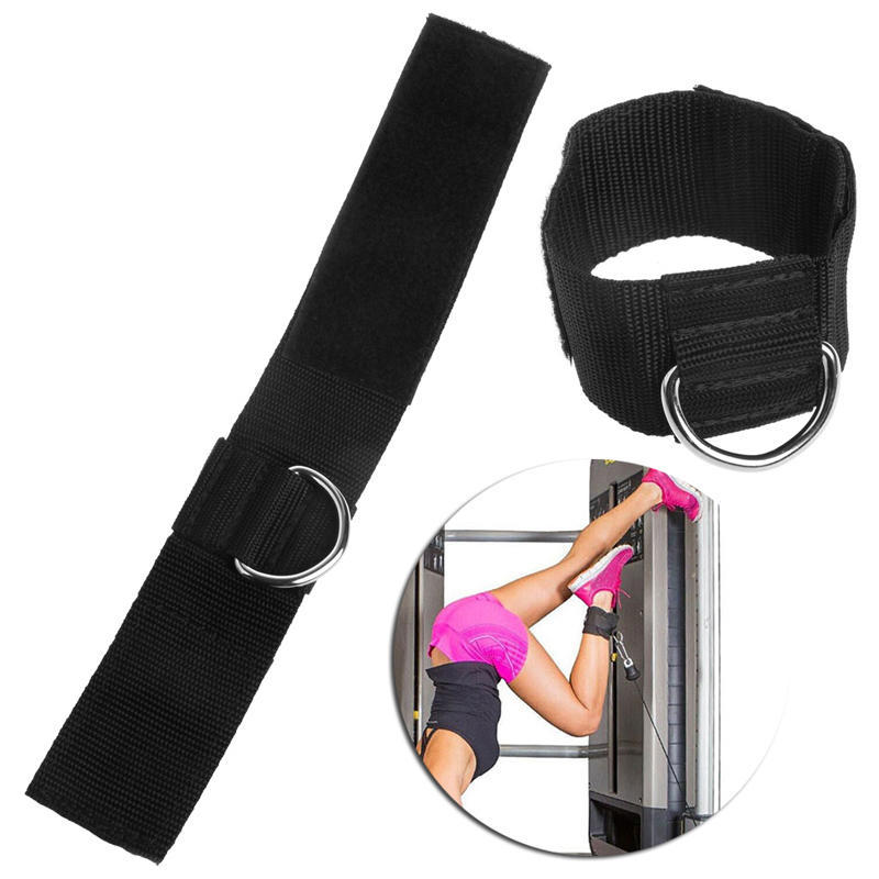 2Pcs Fitness Knöchelriemen Bein Kabelbefestigung Riemenscheibe Exerciser D Ring