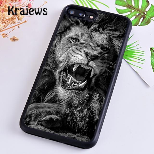 Krajews Big Lion On Stone snow Phone Case Cover For iPhone 17 Air 16 15 14 plus 11 12 13 pro ma Plus coque Fundas