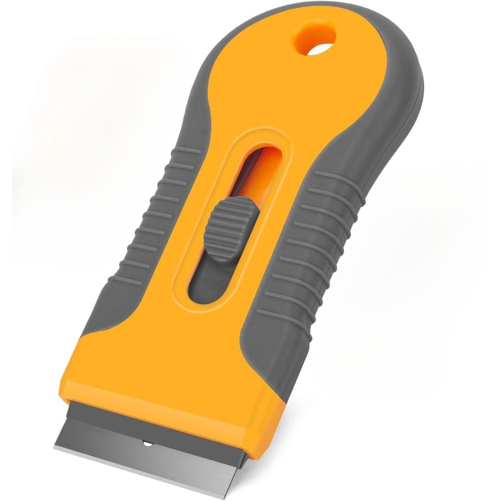 Cleaning Scraper Tool, clean Glass Stove Paint, Window, Label, Sticker, Ceramic Cooktops, Ovens, with 10 stainless steel blades, 10 plastic blades