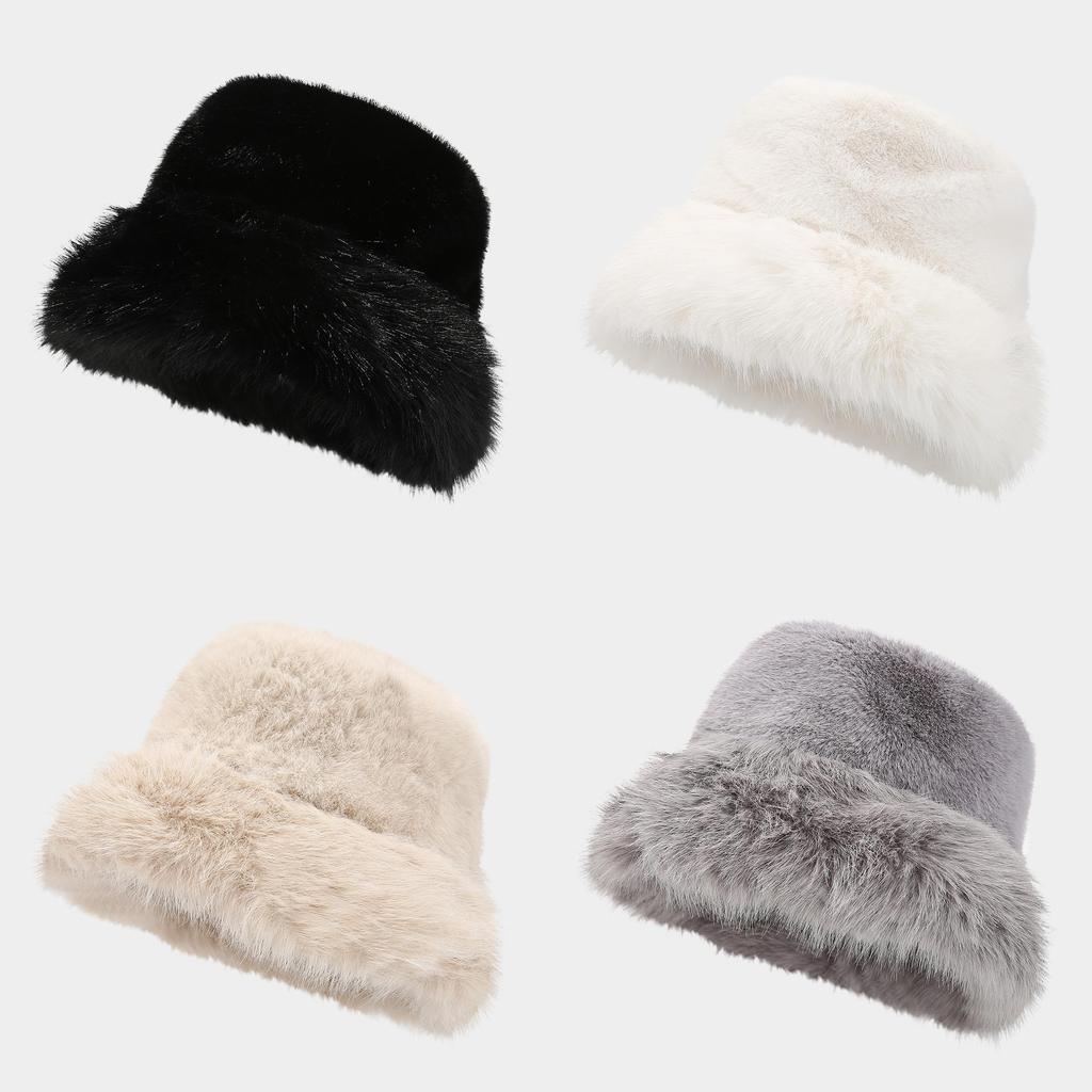 Plush Fisherman Hat For Winter Autumn Retro Warm Sun Protection