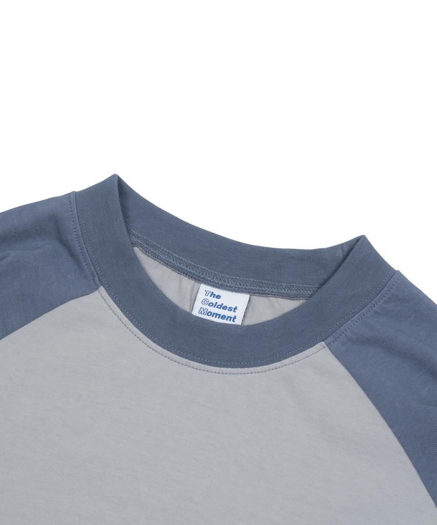 THE COLDEST MOMENT Tcm Mini Logo Raglan Long Sleeve (Grey/Blue)