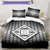 Parure de lit 3 pièces avec housse de couette (1*Housse de couette + 2*Taie d'oreiller, sans noyau), Ensemble de literie doux toutes saisons imprimé Borussia Mönchengladbach, Cadeau de décoration pour chambre à coucher à la maison