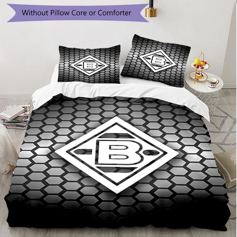 Parure de lit 3 pièces avec housse de couette (1*Housse de couette + 2*Taie d'oreiller, sans noyau), Ensemble de literie doux toutes saisons imprimé Borussia Mönchengladbach, Cadeau de décoration pour chambre à coucher à la maison