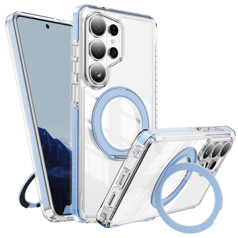 Highly Transparent Folding Magnet Stand Magnetic Phone Case For Samsung S26 Ultra S26 Plus Anti-Slip Frame Bumper Armor Cover