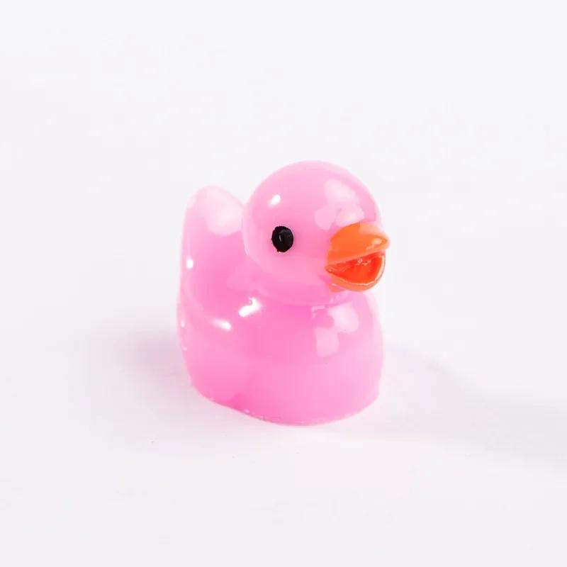 5-20pcs Luminous Micro Landscape Duck Ornaments Handcrafts Small Cute Mini Resin Yellow Duck DIY Resin Dollhouse Decoration