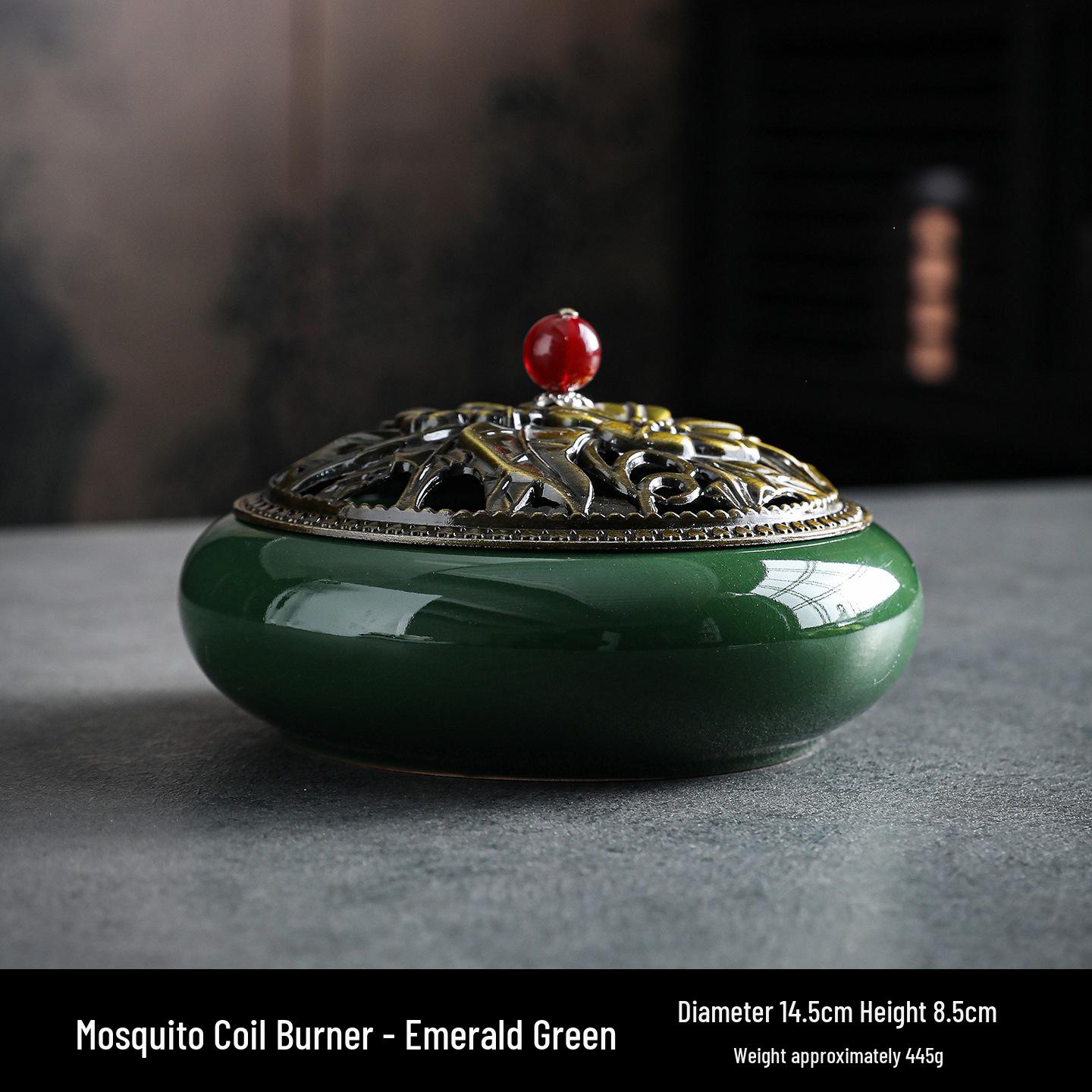 

Large Ceramic Mosquito Coil and Incense Burner: Indoor Sandalwood and Agarwood Holder