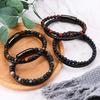 Chrome Crane Men's Bracelet with Natural Stones and Leather, Stylish Jewelry Accessory, WB117 (03.Gray)