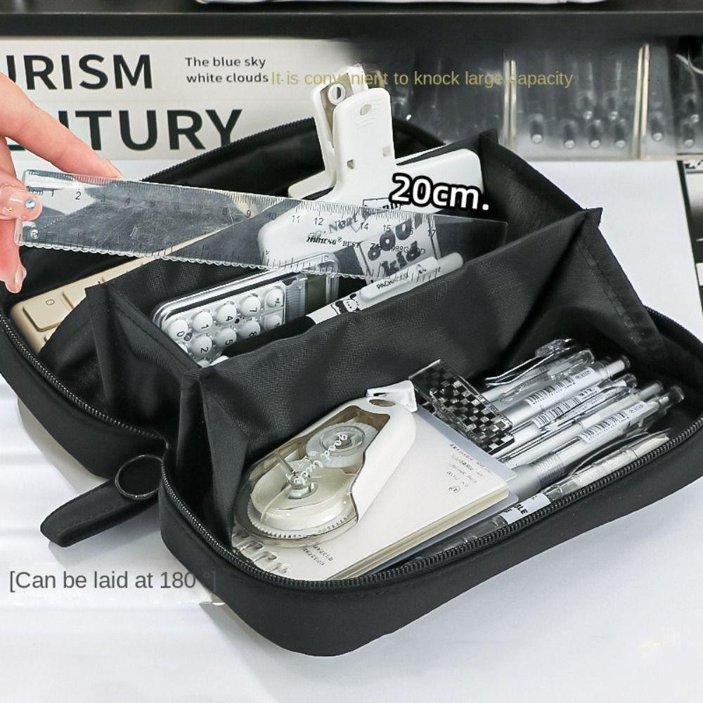 Large-capacity Pencil Cases Transparent Pen Pouch Boys and Girls Stationery Bag Office Supplies